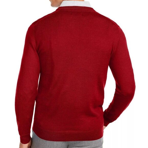 Club Room Men's Regular-Fit Solid V-Neck Sweater - Picture 2 of 4